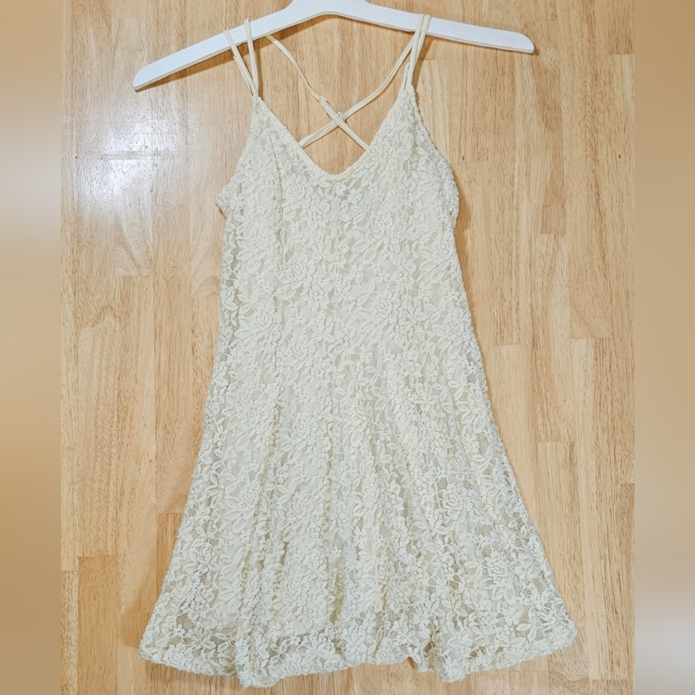 Ivory Lace Mini Dress